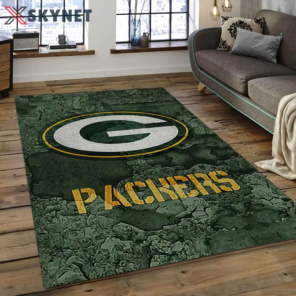 Nfl green bay packers football team logo rectangle area rug gbp30 Rectangle Rug