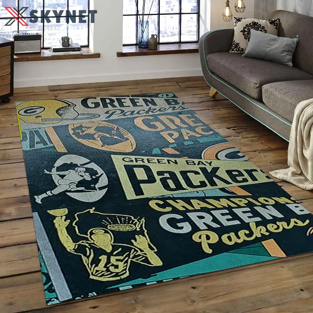 Nfl green bay packers football team logo rectangle area rug gbp33 Rectangle Rug