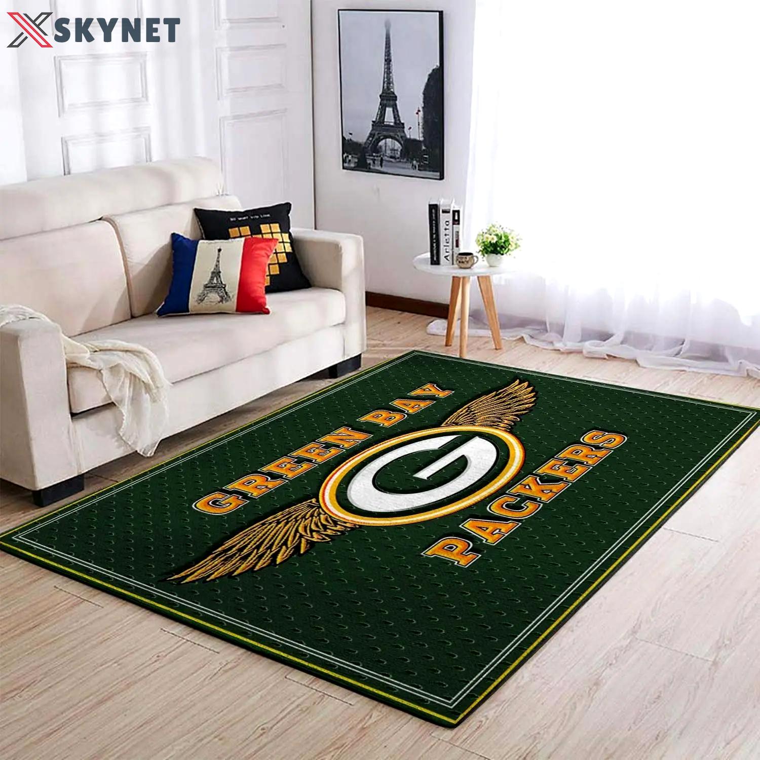 Nfl green bay packers living room carpet christmas gift rug regtangle carpet Rectangle Rug