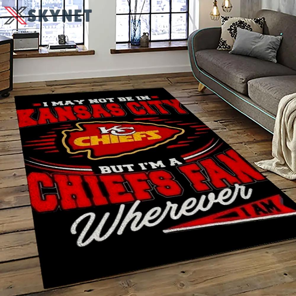 Nfl kansas city chiefs football team logo sport carpet rectangle area rug for living room kcc61 Rectangle Rug