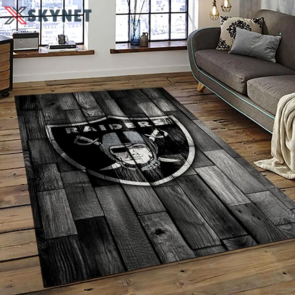 Nfl las vegas raiders football team logo sport carpet area rug home decor best gift for friends lvr59 Rectangle Rug
