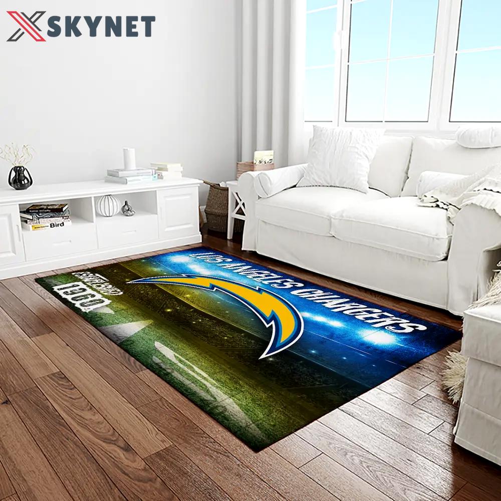 Nfl los angeles chargers football team logo rectangle area rug lac06 Rectangle Rug