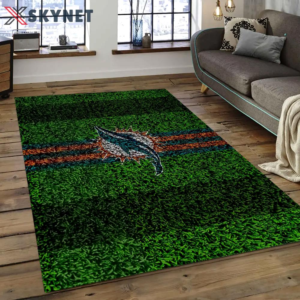 Nfl miami dolphins football team logo rectangle area rug mmd45 Rectangle Rug