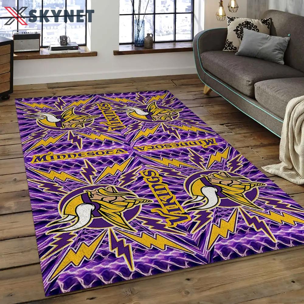 Nfl minnesota vikings football team logo rectangle area mv41 Rectangle Rug
