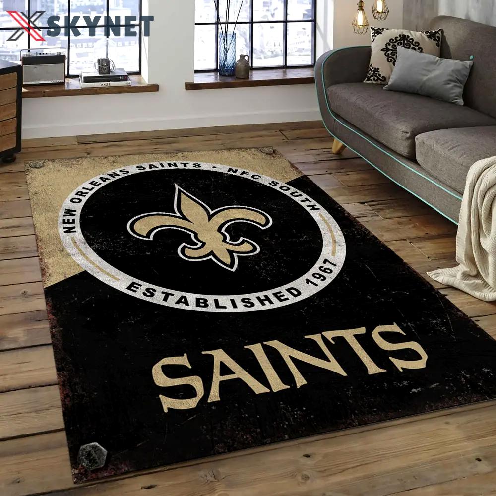 Nfl new orleans saints football team logo rectangle area rug nos45 Rectangle Rug