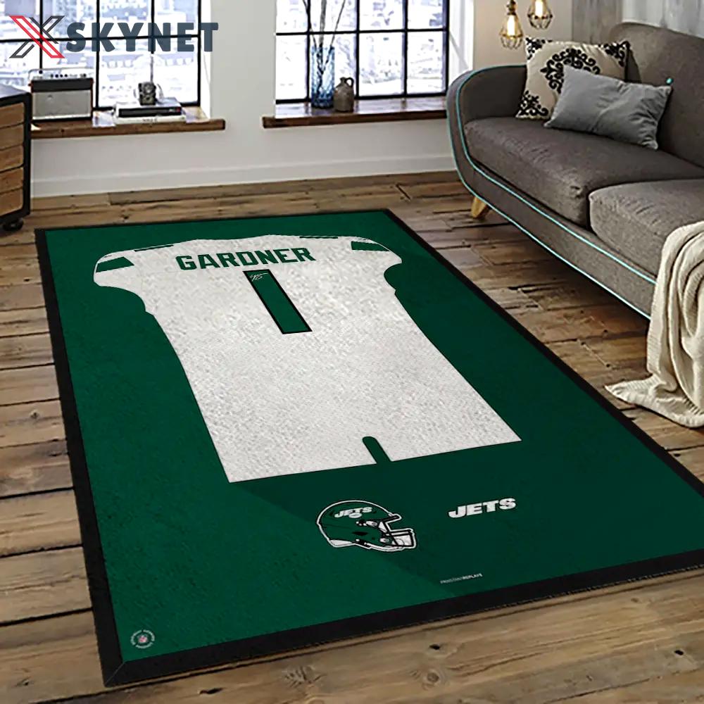 Nfl new york jets football team logo sport carpet rectangle area rug for living room nyj07 Rectangle Rug