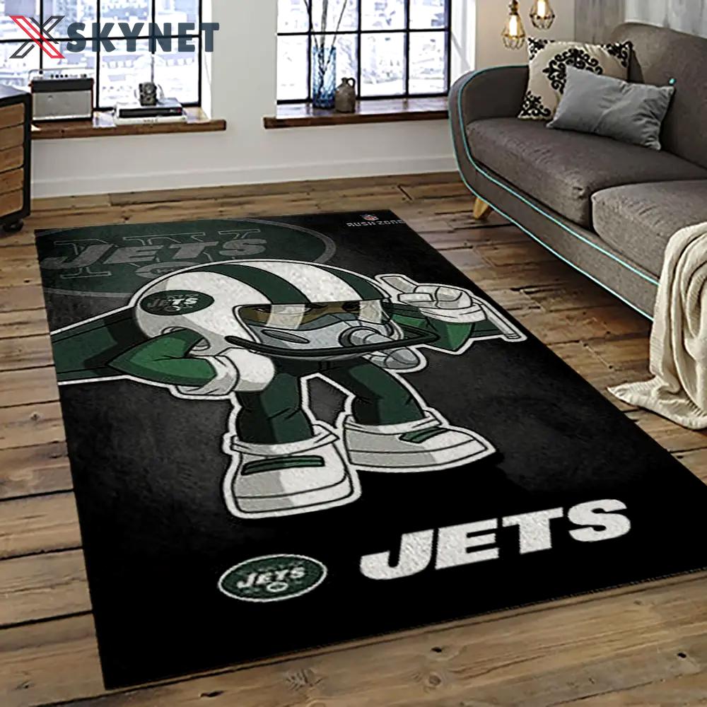 Nfl new york jets football team logo sport carpet rectangle area rug for living room nyj15 Rectangle Rug