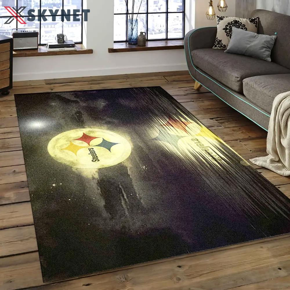 Nfl pittsburgh steelers majestic football team logo area rug psf13 Rectangle Rug