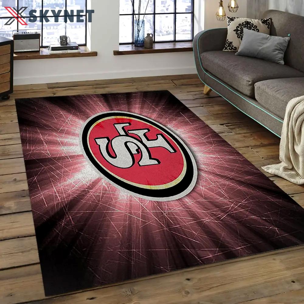 Nfl san francisco 49ers football team logo rectangle area sfs08 Rectangle Rug