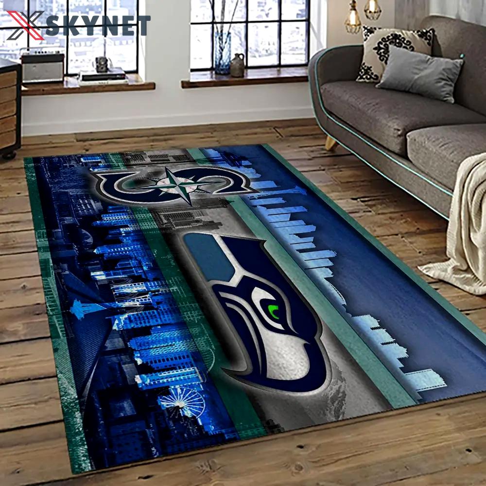 Nfl seattle seahawks football team logo sport carpet area rug home decor best gift for friends ss38 Rectangle Rug