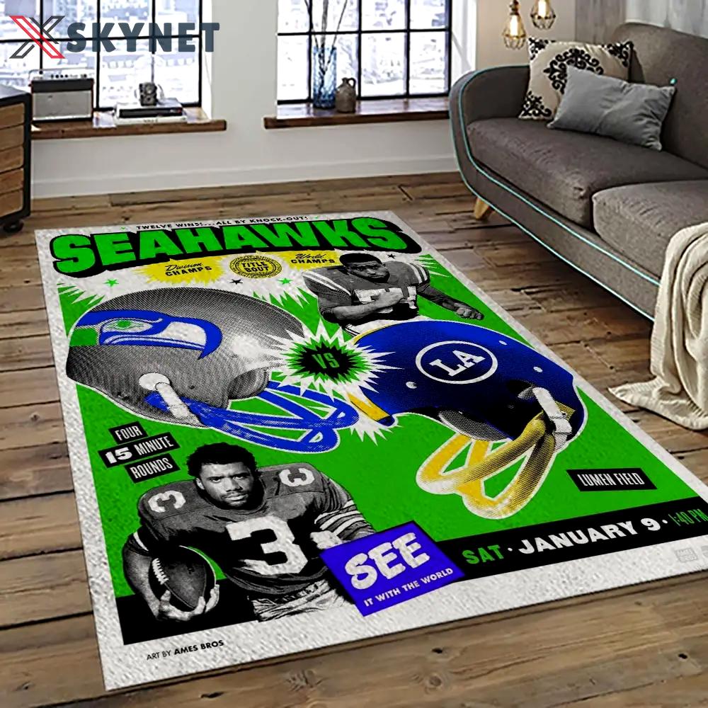 Nfl seattle seahawks football team logo sport carpet area rug home decor best gift for friends ss52 Rectangle Rug