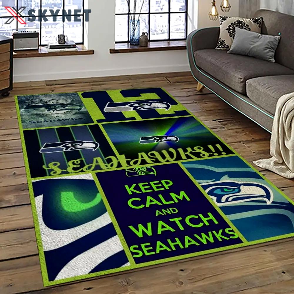 Nfl seattle seahawks football team logo sport carpet area rug home decor best gift for friends ss65 Rectangle Rug