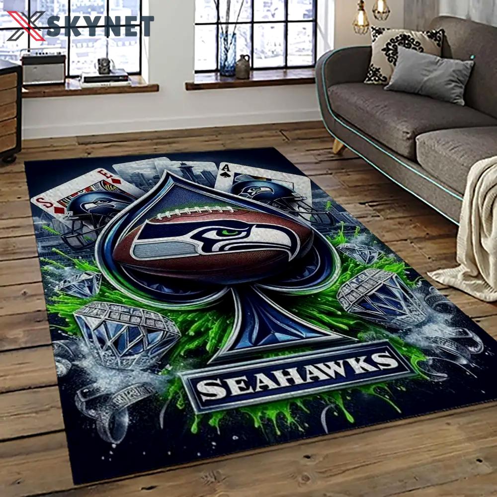 Nfl seattle seahawks football team logo sport carpet area rug home decor best gift for friends ss71 Rectangle Rug