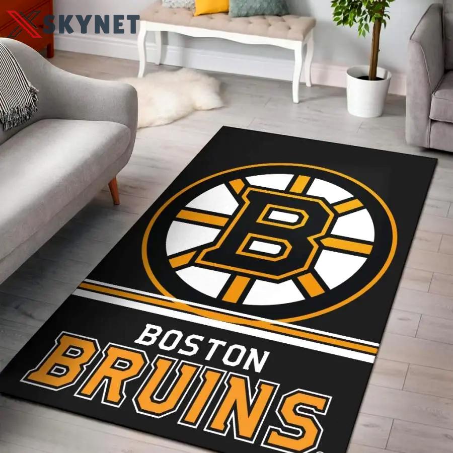 Nhl boston bruins area rug living room rug home decor Rectangle Rug