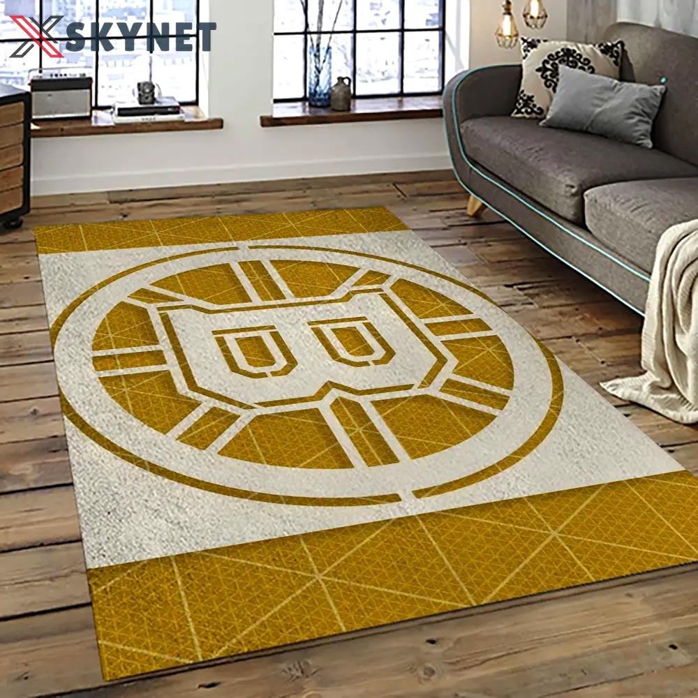 Nhl boston bruins hockey team logo sport carpet rectangle area rug for living room bb45 Rectangle Rug