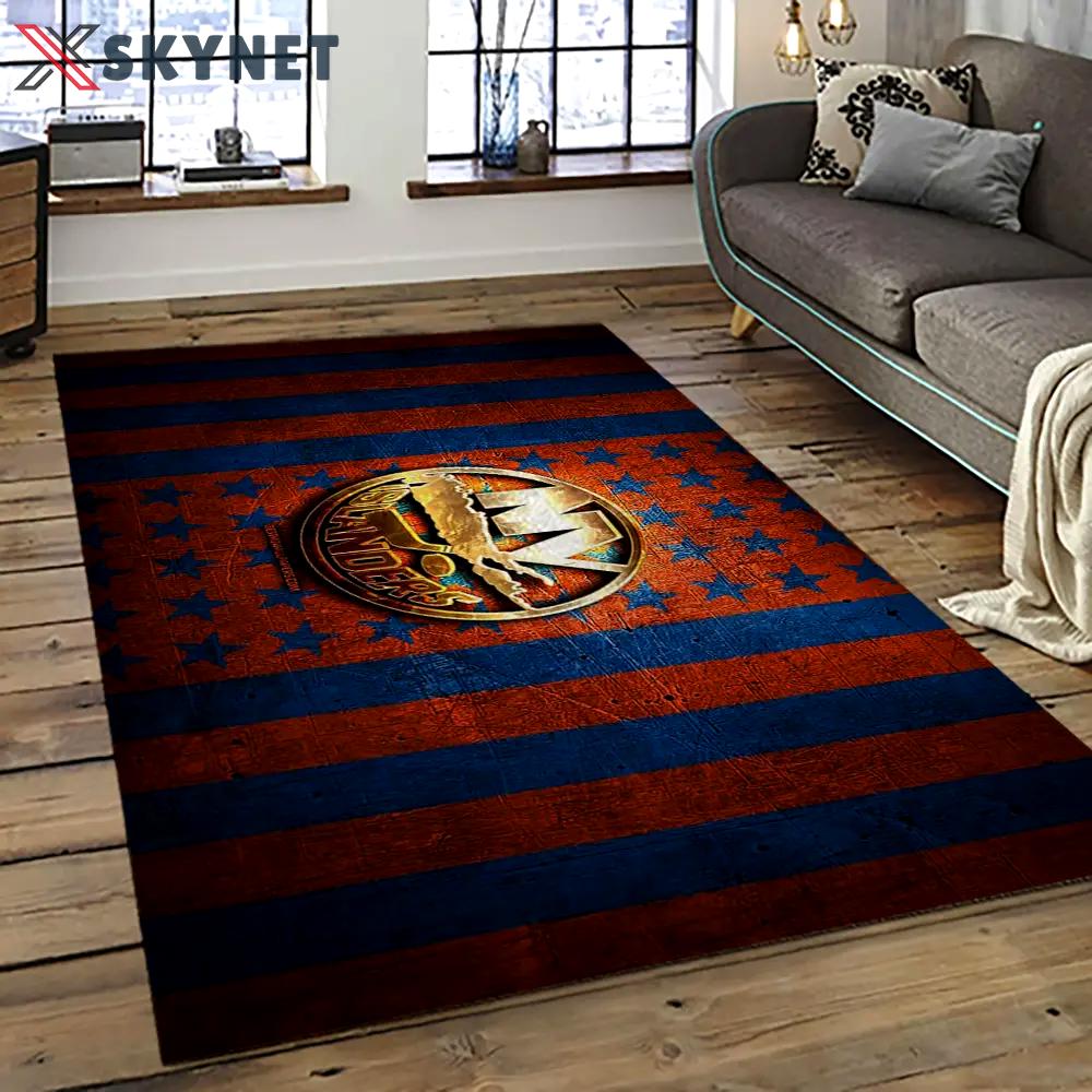 Nhl new york islanders hockey team logo sport carpet rectangle area rug for living room nyi104 Rectangle Rug