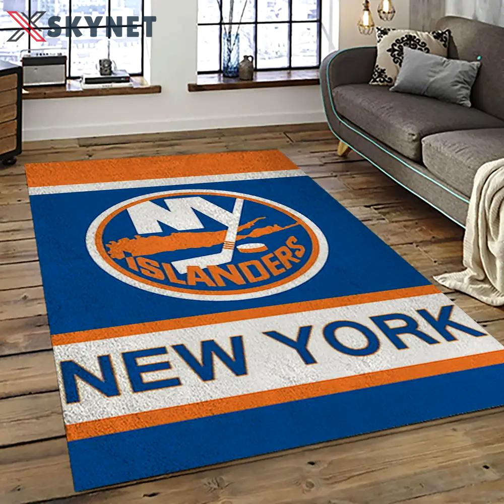 Nhl new york islanders hockey team logo sport carpet rectangle area rug for living room nyi68 Rectangle Rug