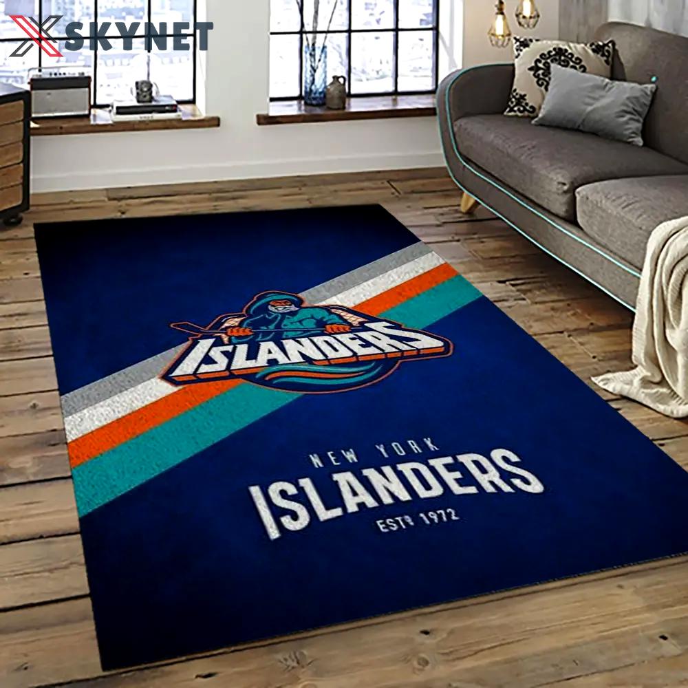Nhl new york islanders hockey team logo sport carpet rectangle area rug for living room nyi77 Rectangle Rug