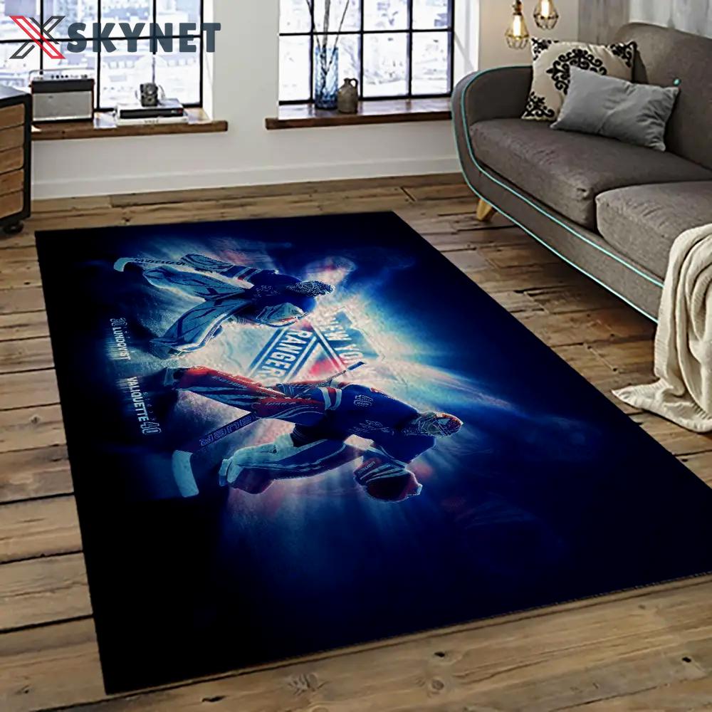 Nhl new york rangers hockey team logo sport carpet rectangle area rug for living room nyr30 Rectangle Rug