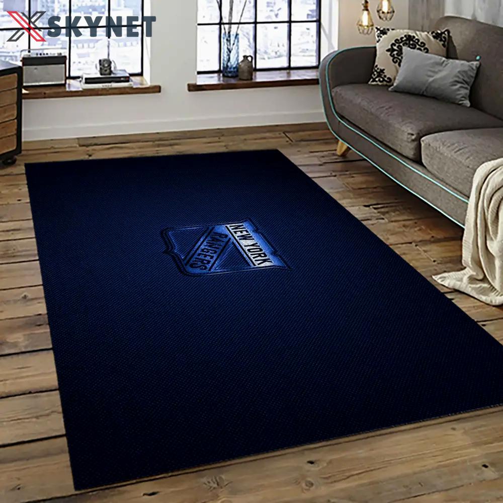 Nhl new york rangers hockey team logo sport carpet rectangle area rug for living room nyr57 Rectangle Rug