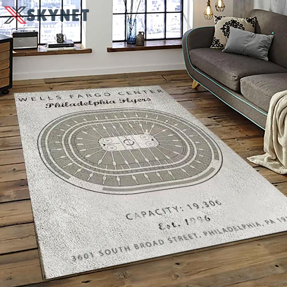 Nhl philadelphia flyers hockey team logo sport carpet rectangle area rug for living room pf03 Rectangle Rug