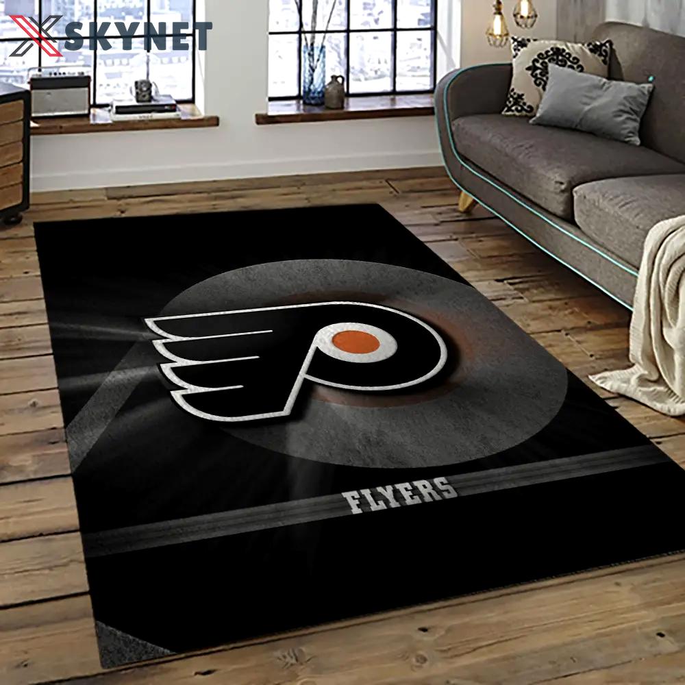 Nhl philadelphia flyers hockey team logo sport carpet rectangle area rug for living room pf23 Rectangle Rug