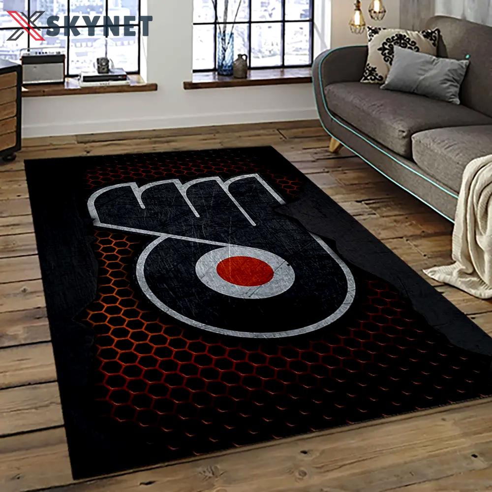 Nhl philadelphia flyers hockey team logo sport carpet rectangle area rug for living room pf43 Rectangle Rug