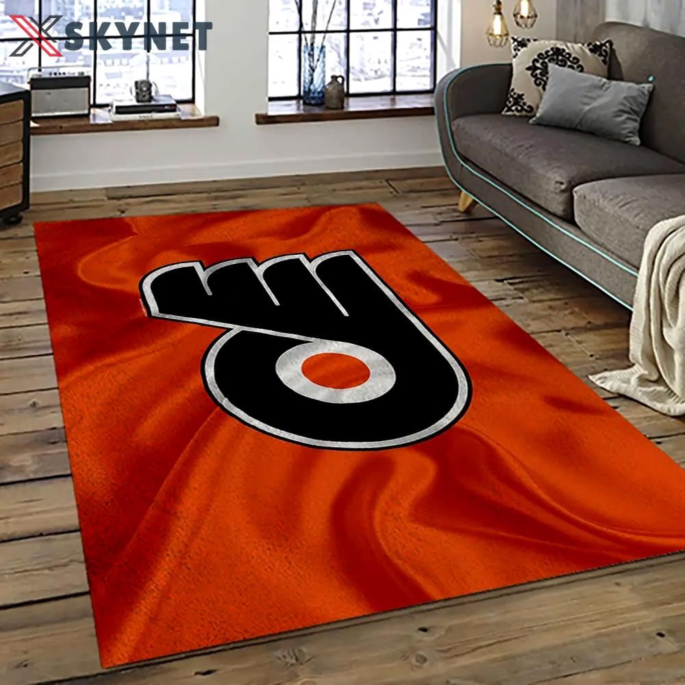 Nhl philadelphia flyers hockey team logo sport carpet rectangle area rug for living room pf54 Rectangle Rug