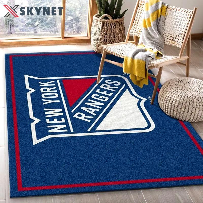 Nhl spirit new york rangers area rug living room bedroom rug regtangle carpet Rectangle Rug