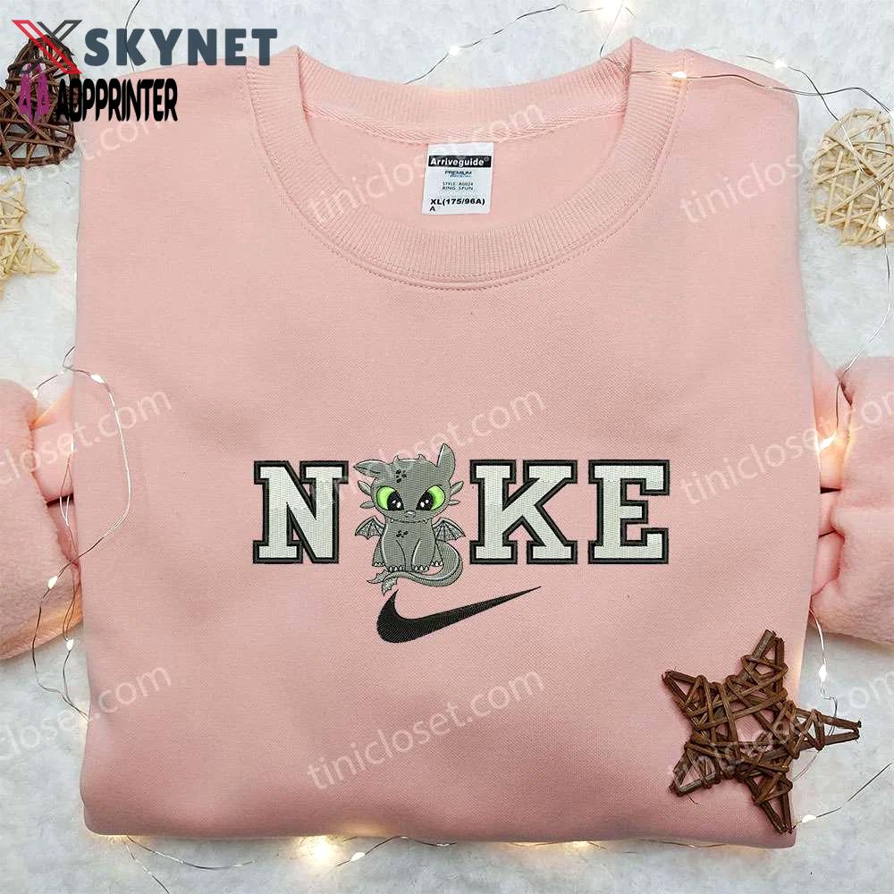 Night fury x nike embroidered shirt – how to train your dragon gifts & nike inspired apparel Embroidered Shirt