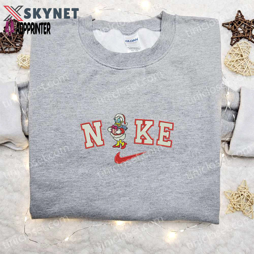 Nike christmas x daisy duck embroidered sweatshirt – festive disney shirt – best christmas gift ideas Embroidered Shirt