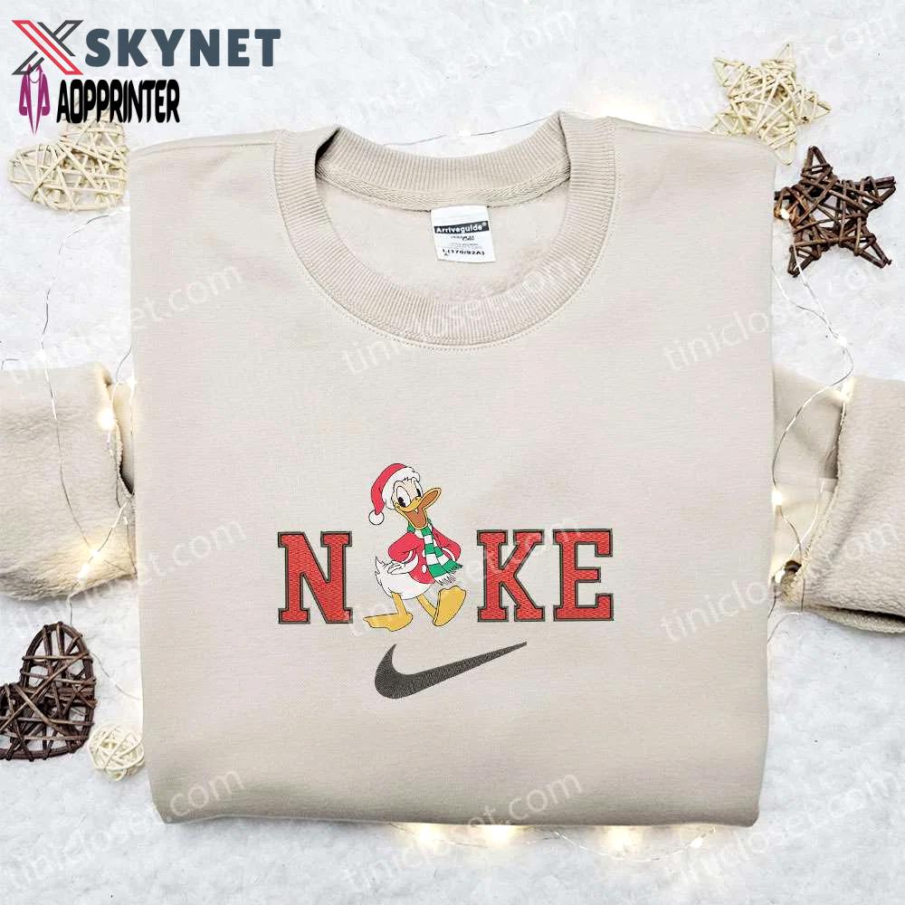 Nike christmas x donald duck laughing embroidered sweatshirt: disney movie shirt best gift ideas Embroidered Shirt