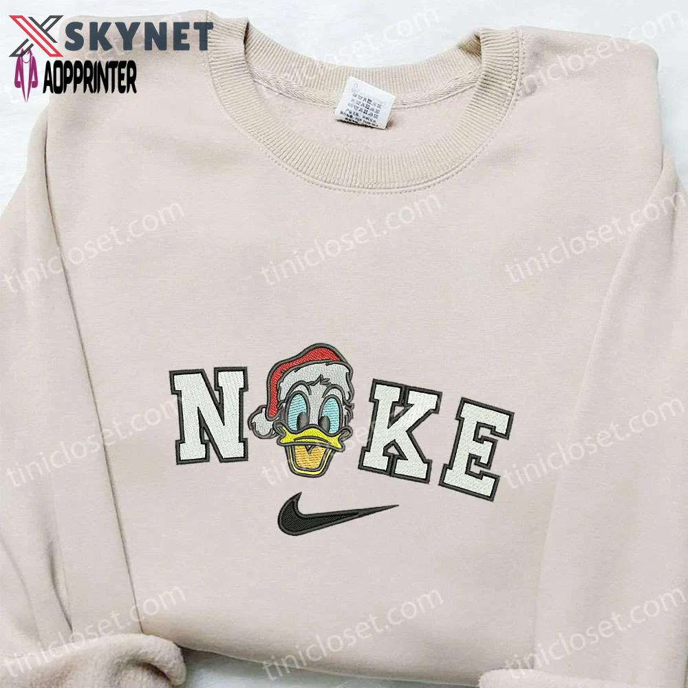 Nike christmas x donald duck sweatshirt: disney embroidered shirt best gift ideas Embroidered Shirt