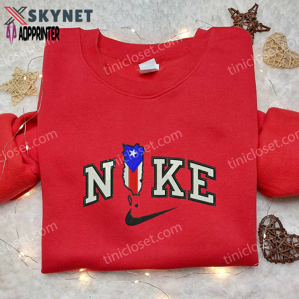 Nike embroidered puerto rican flag shirt – national pride inspired Embroidered Shirt