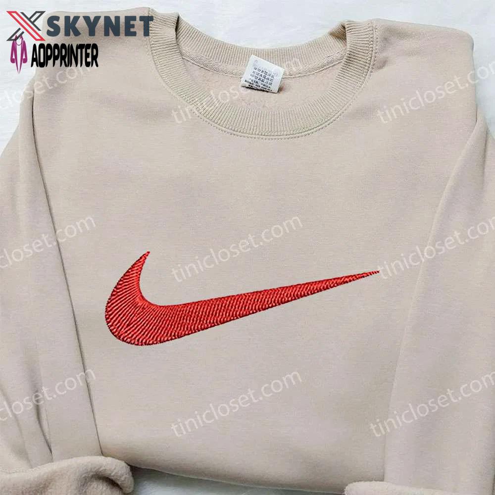 Nike inspired embroidered shirt: perfect family gifts for style enthusiasts Embroidered Shirt