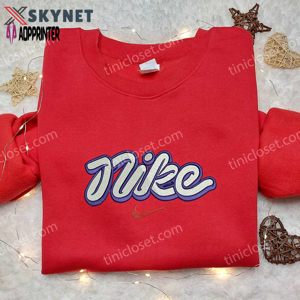 Nike inspired embroidered sweatshirt: cool shirt perfect family gift Embroidered Shirt