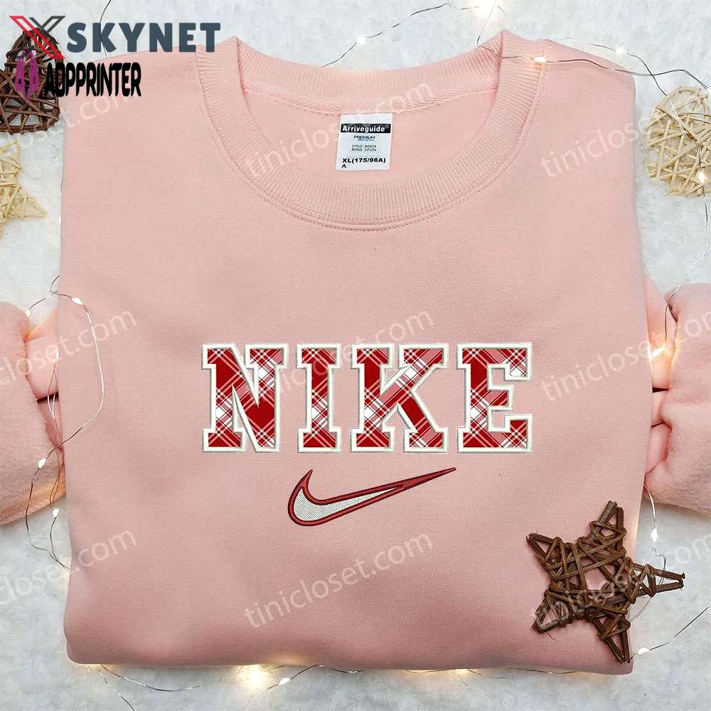 Nike inspired embroidered sweatshirt: stright applique perfect birthday gift for family Embroidered Shirt