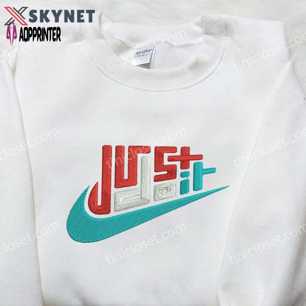 Nike just do it embroidered shirt – best family gifts Embroidered Shirt
