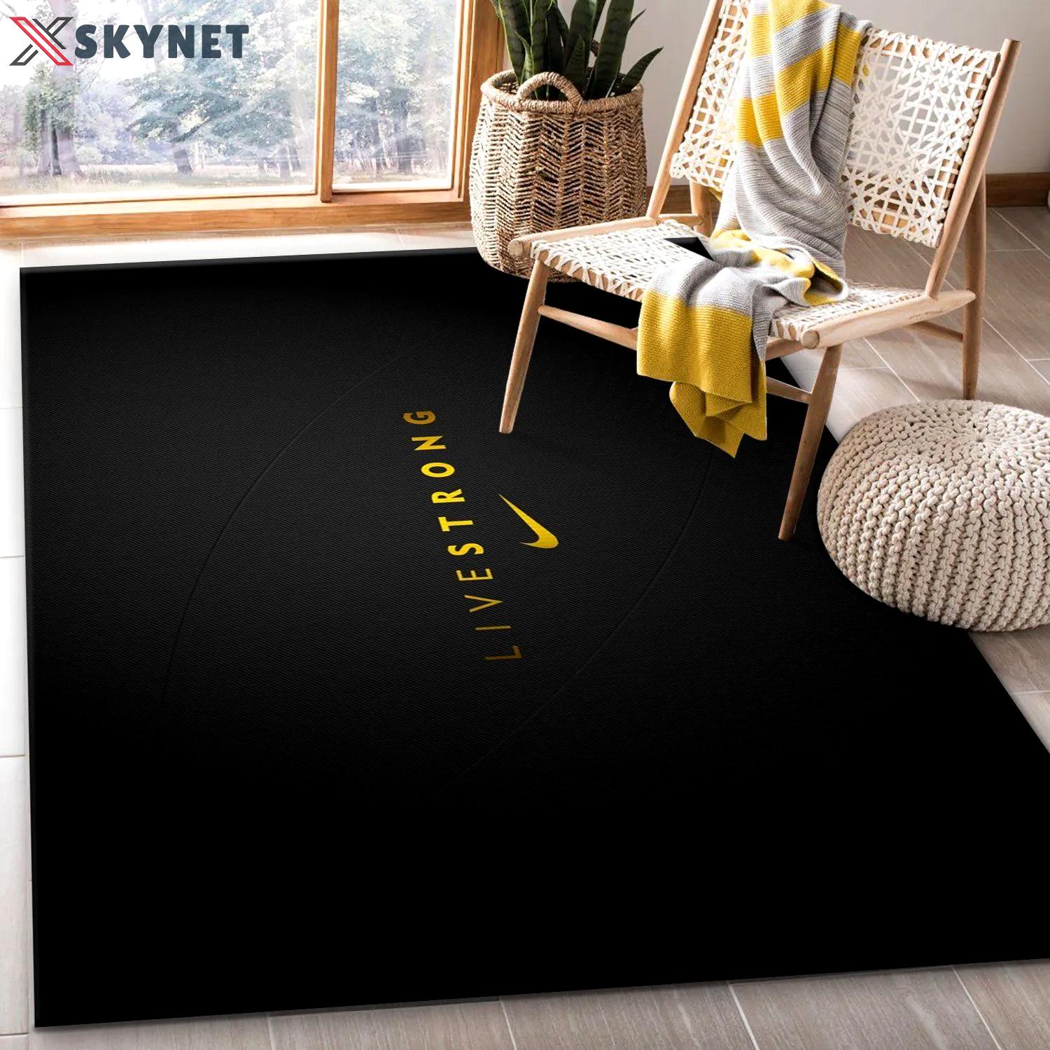 Nike logo type 139. Upgrade Your Living Room with Luxury Home Decor: Area Carpets, Floor Decor, Door Mats, and Hot Gift Items with style a High-End Fashion Brand Rectangle Rug