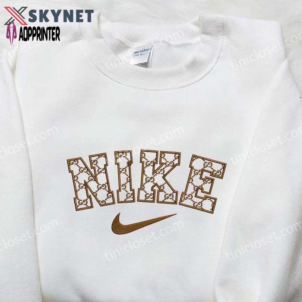 Nike logo x gucci embroidered shirt: best family gifts nike inspired design Embroidered Shirt