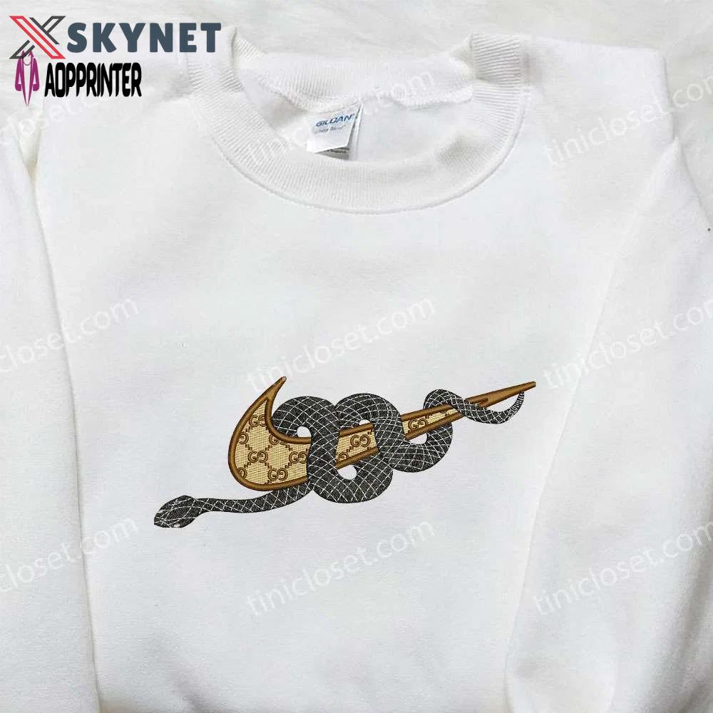 Nike snake x gucci embroidered shirt: animal-inspired nike inspired embroidery Embroidered Shirt