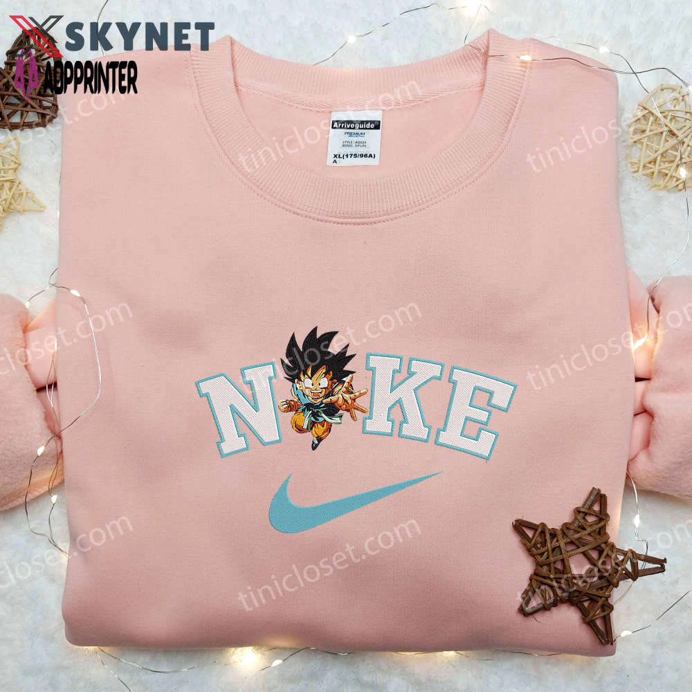 Nike son goku embroidered shirt & dragon ball sweatshirt: anime hoodie for fans Embroidered Shirt