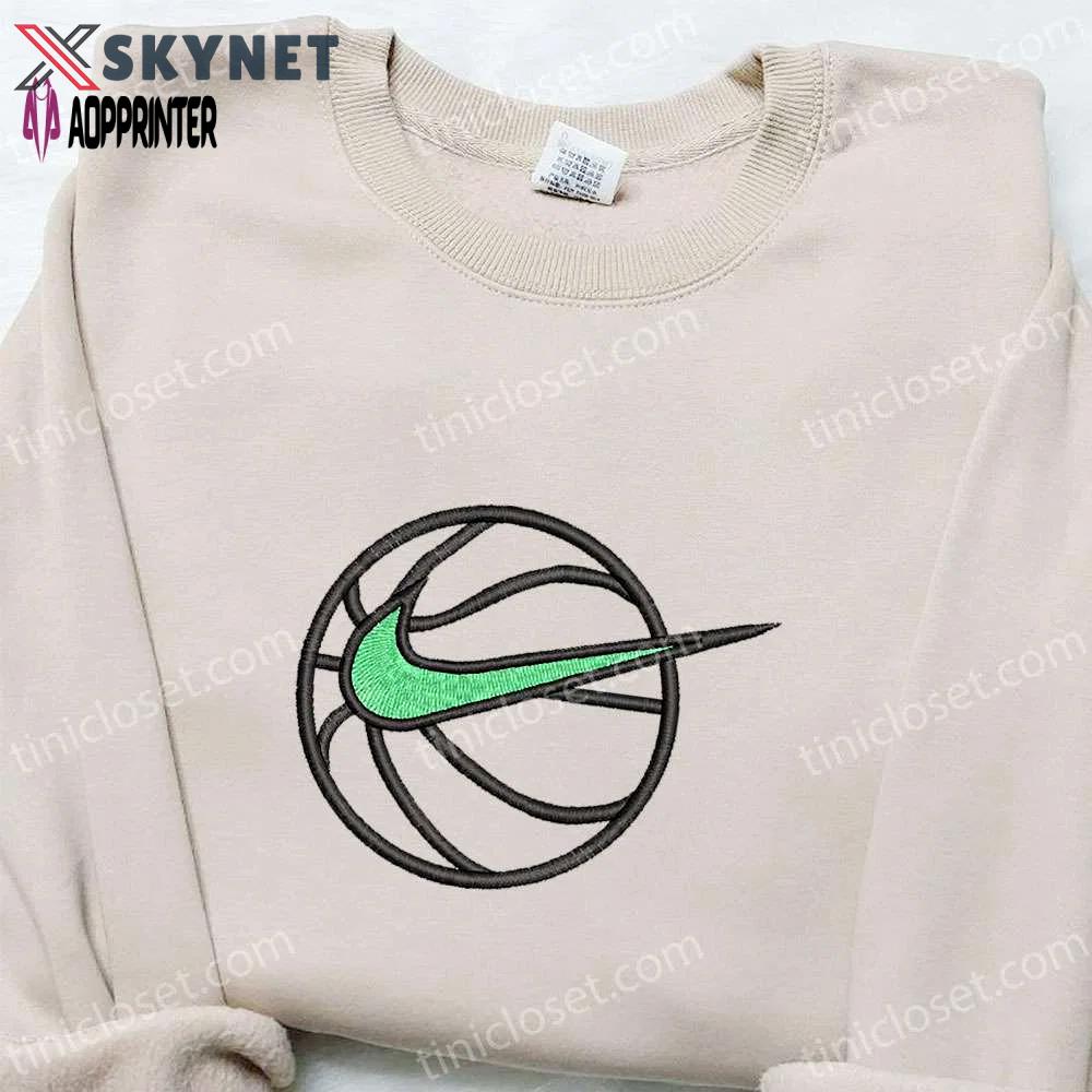 Nike swoosh basketball sweatshirt: nba sport embroidered shirt inspired nike shirt Embroidered Shirt