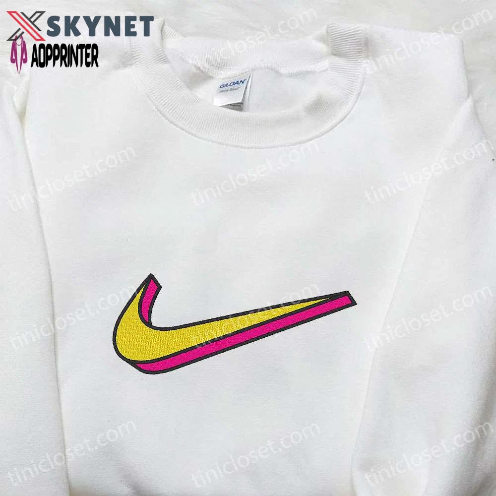 Nike swoosh embroidered shirt: stylish nike inspired gift for family Embroidered Shirt