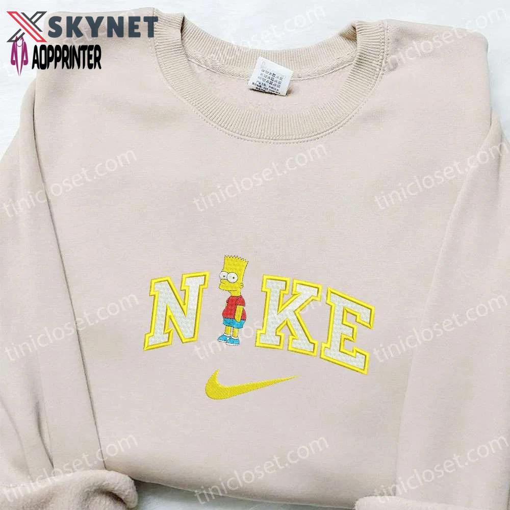 Nike x bart simpson embroidered sweatshirt: the ultimate simpson cartoon inspired hoodie Embroidered Shirt