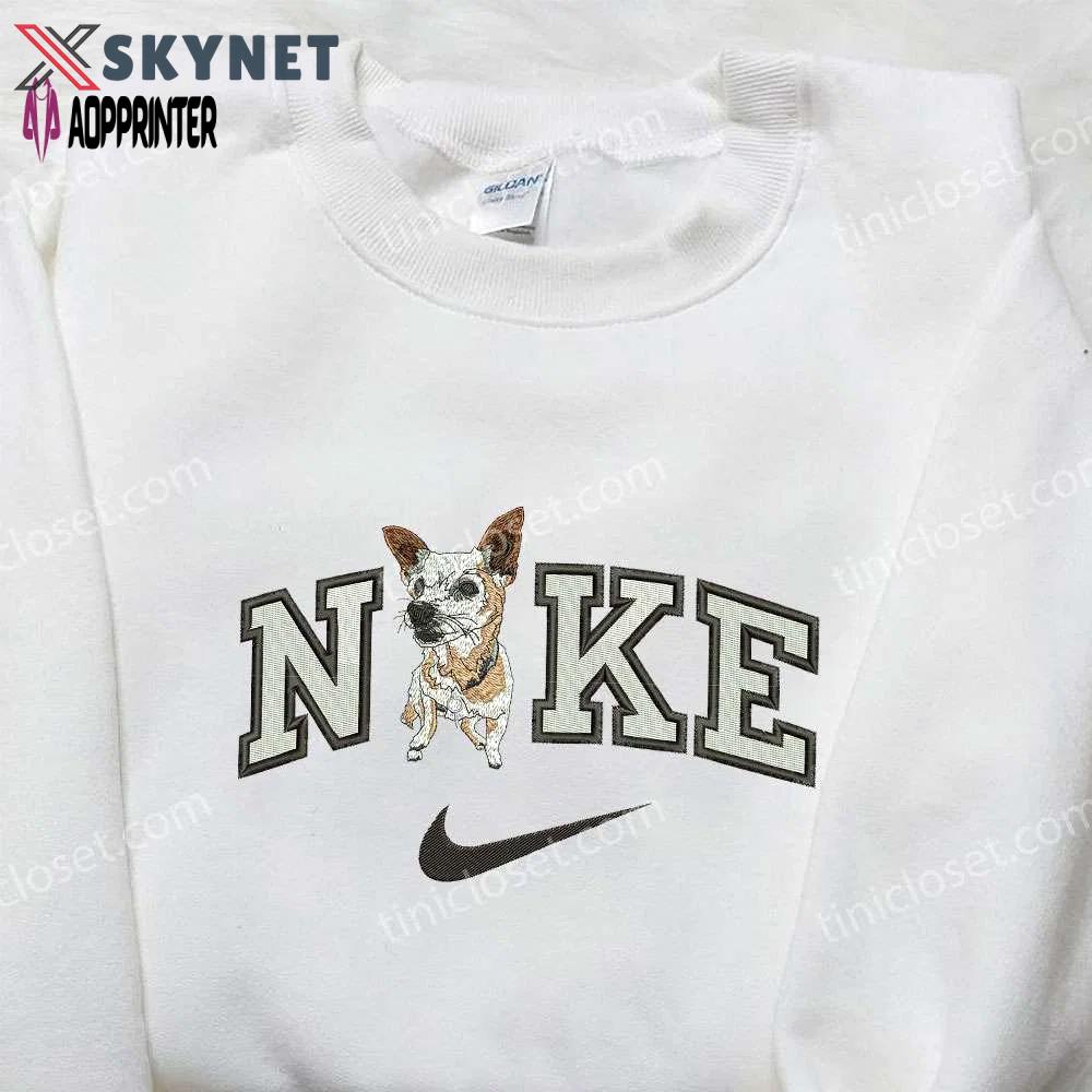 Nike x chihuahua embroidered shirt: animal & custom nike design Embroidered Shirt