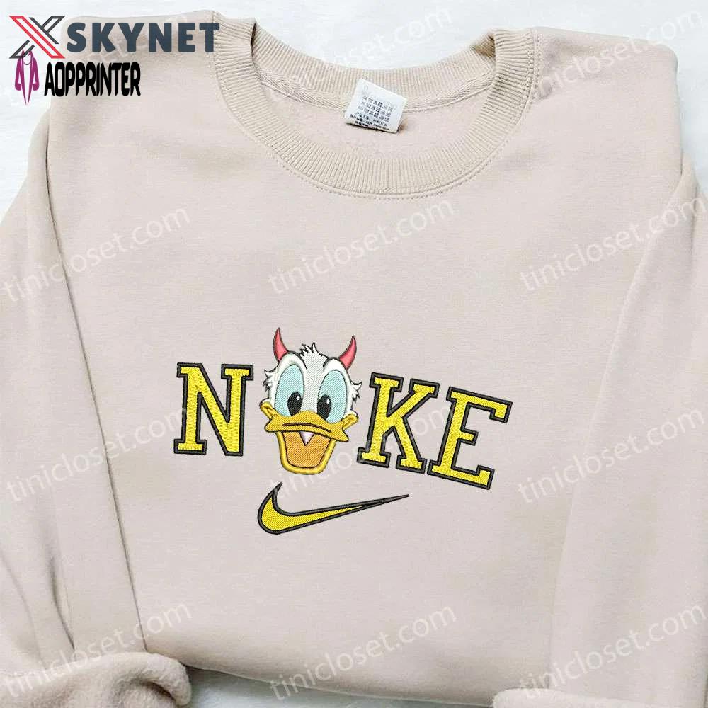 Nike x devil donald duck embroidered sweatshirt disney halloween hoodie & shirt Embroidered Shirt