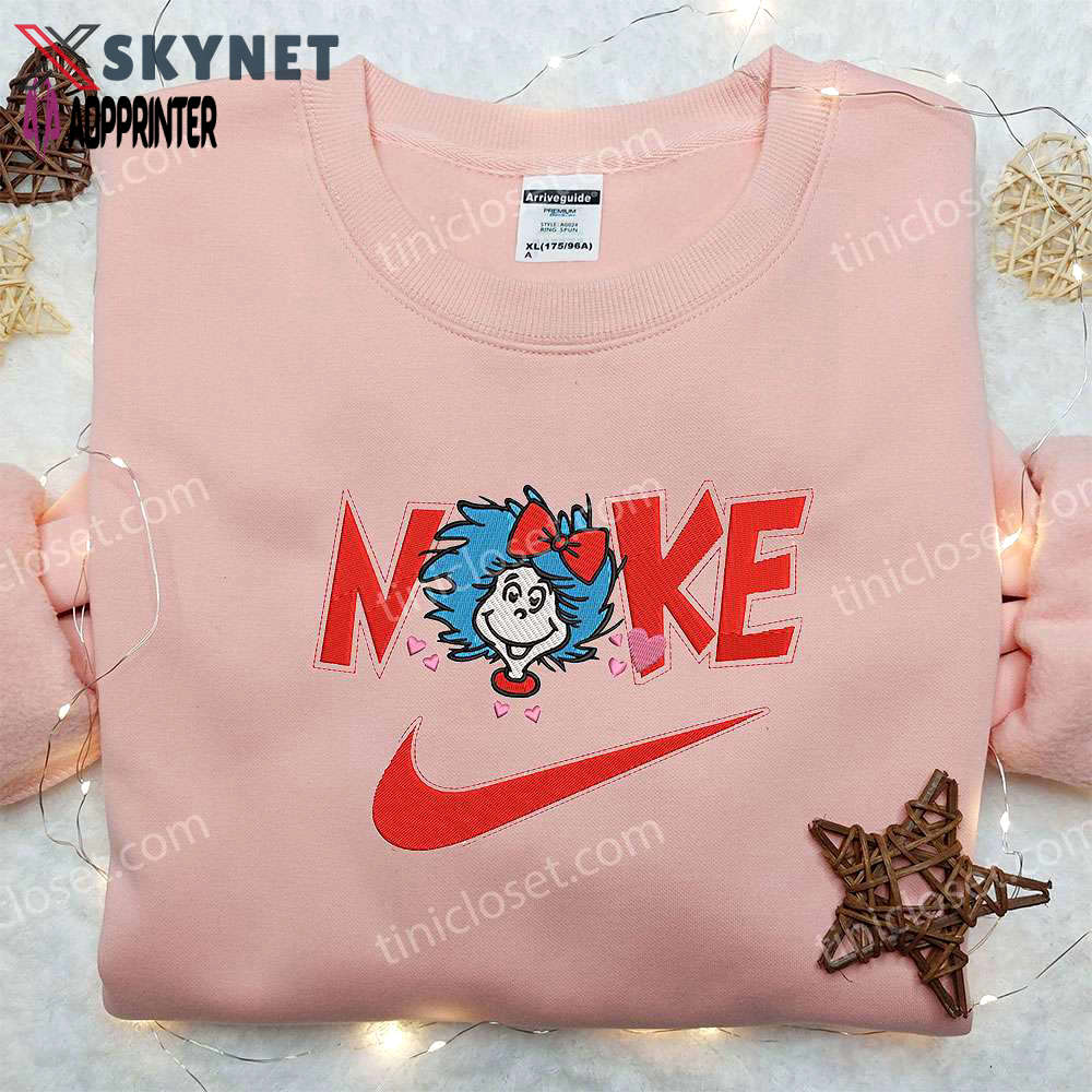 Nike x dr seuss embroidered shirt: the cat in the hat custom tee Embroidered Shirt