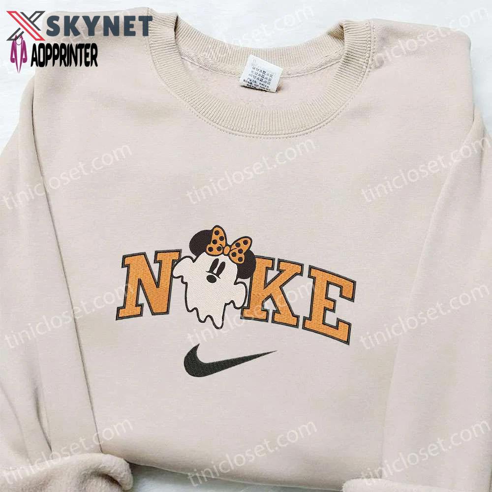 Nike x ghost minnie mouse halloween embroidered shirt: disney inspired unique design Embroidered Shirt