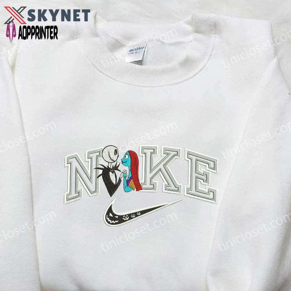 Nike x jack sally embroidered shirt: halloween-inspired nike shirt with unique embroidery Embroidered Shirt